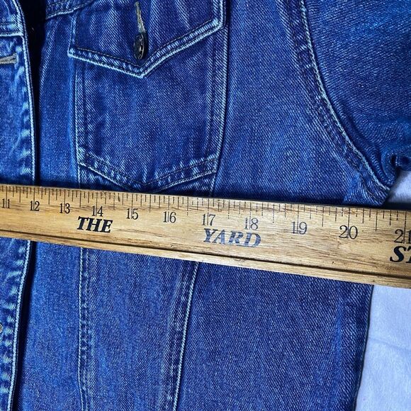 Vintage ST JOHNS BAY Jean Jacket Trucker Boxy 90s Cowgirl Denim Womens M Blue - Picture 5 of 9